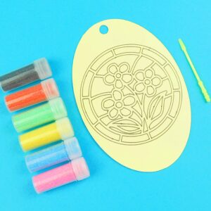 Three Flowers Oval Sand Art Kit. Sand Included