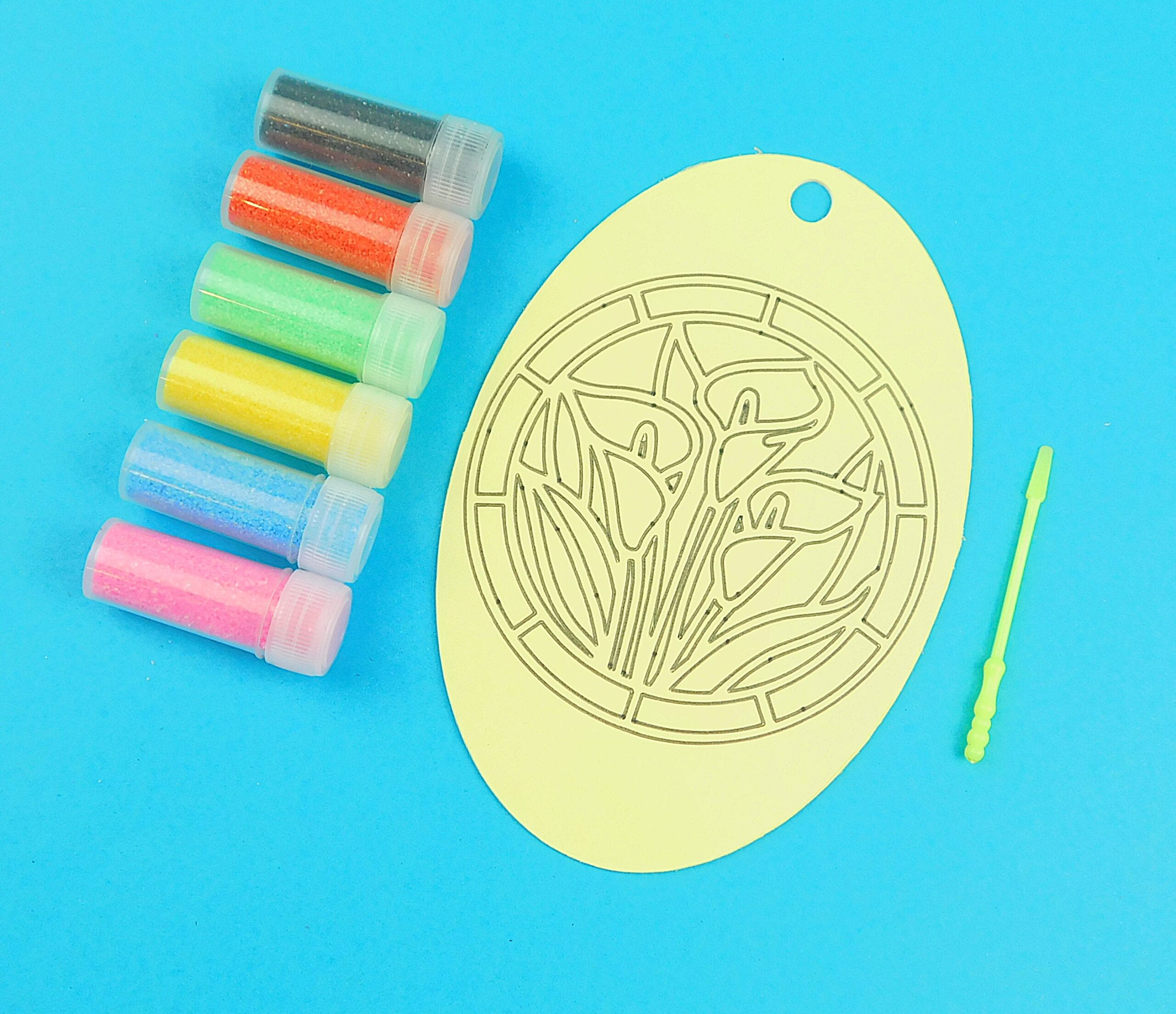 Lilies Oval Sand Art Kit. Sand Included - Image 2