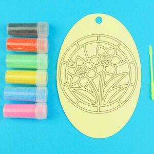 Daffodils Oval Sand Art Kit. Sand Included