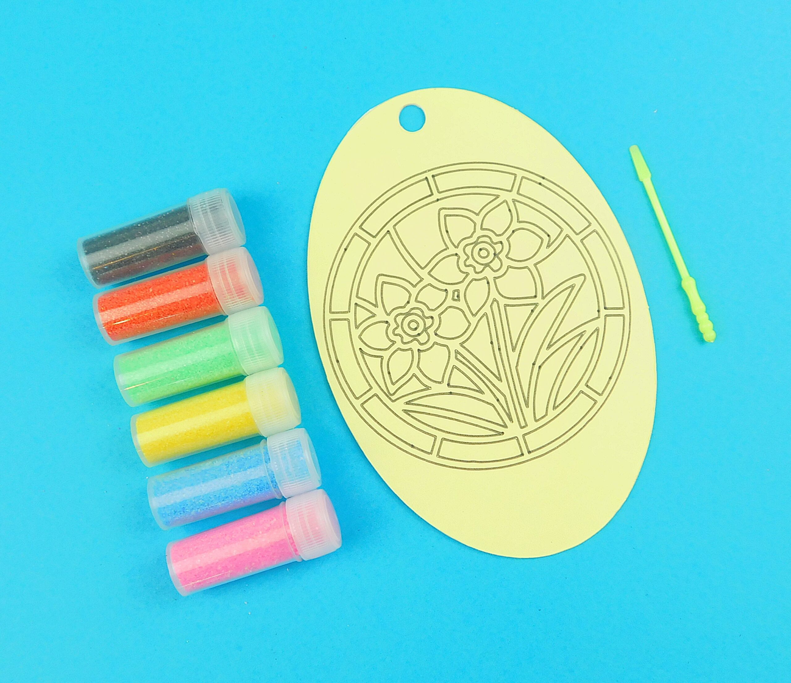 Daffodils Oval Sand Art Kit. Sand Included - Image 3