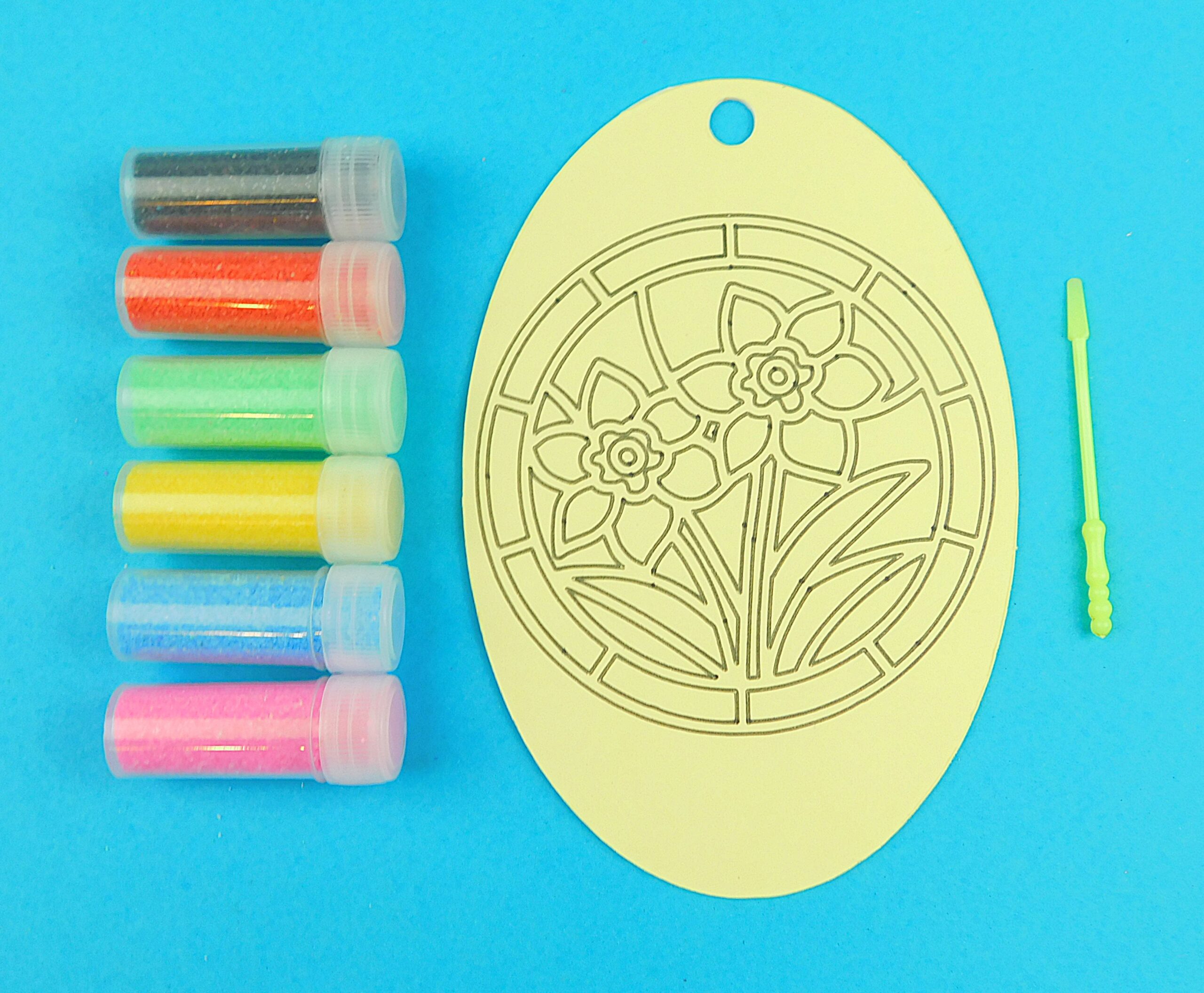 Daffodils Oval Sand Art Kit. Sand Included - Image 6