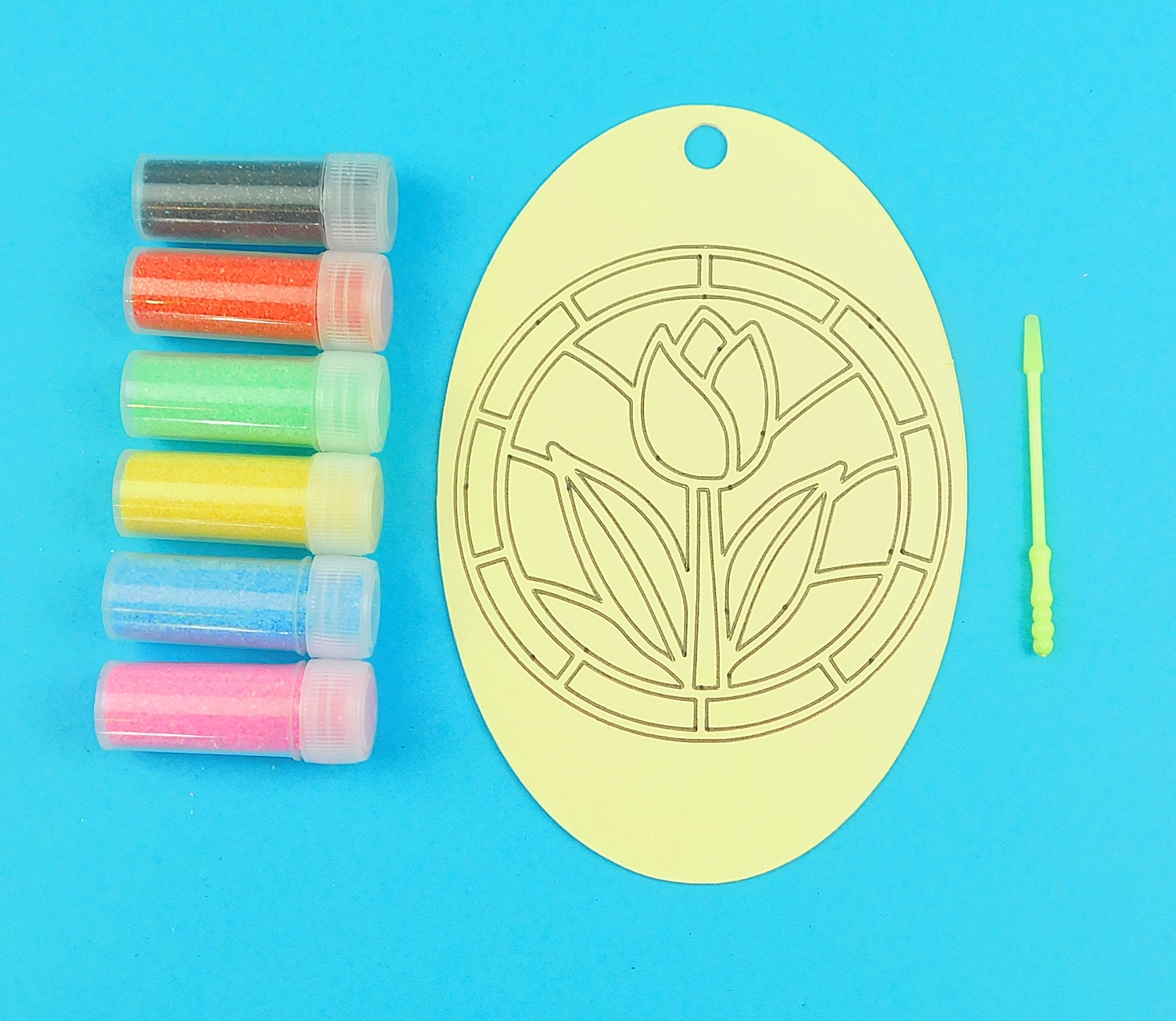 One Tulip Oval Sand Art Kit. Sand Included - Image 6