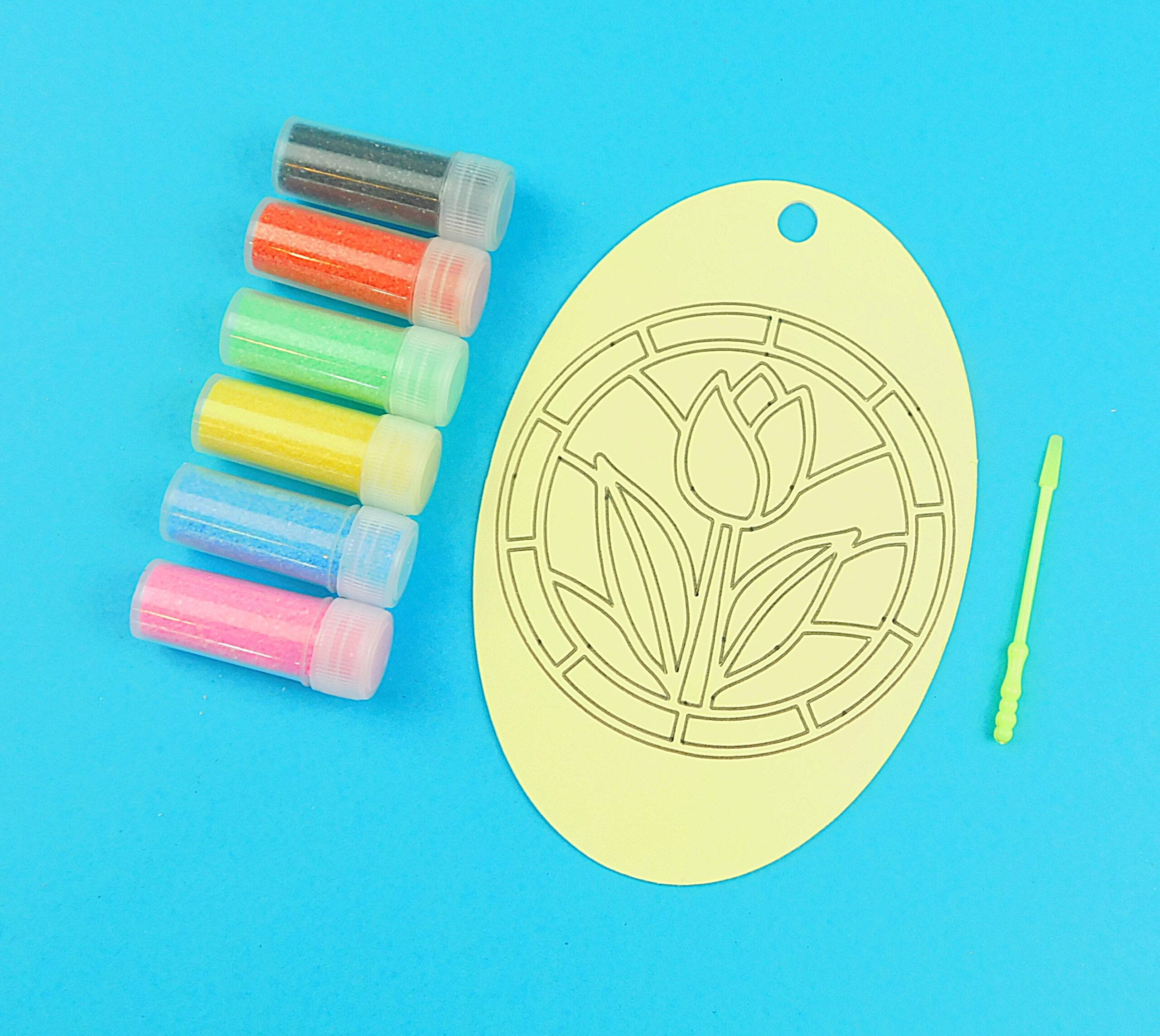 One Tulip Oval Sand Art Kit. Sand Included - Image 5