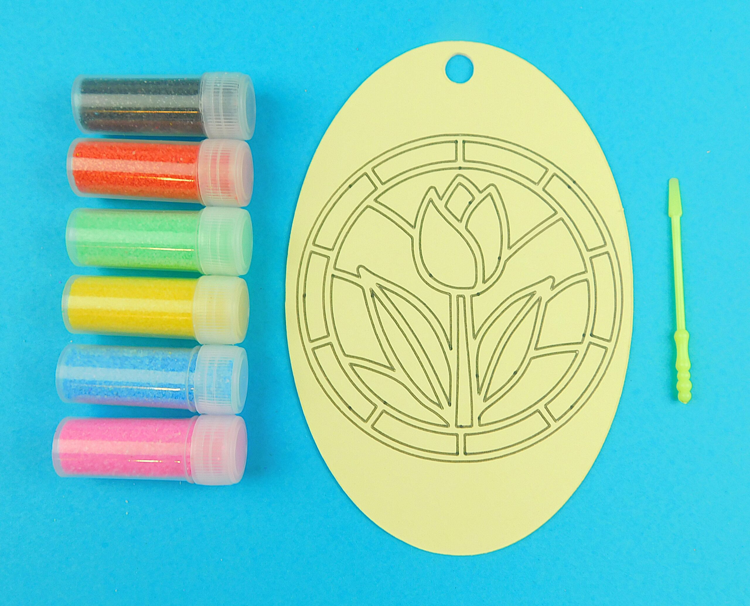 One Tulip Oval Sand Art Kit. Sand Included - Image 2
