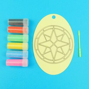 Stained Glass Star. Oval Sand Art Kit. Sand Included