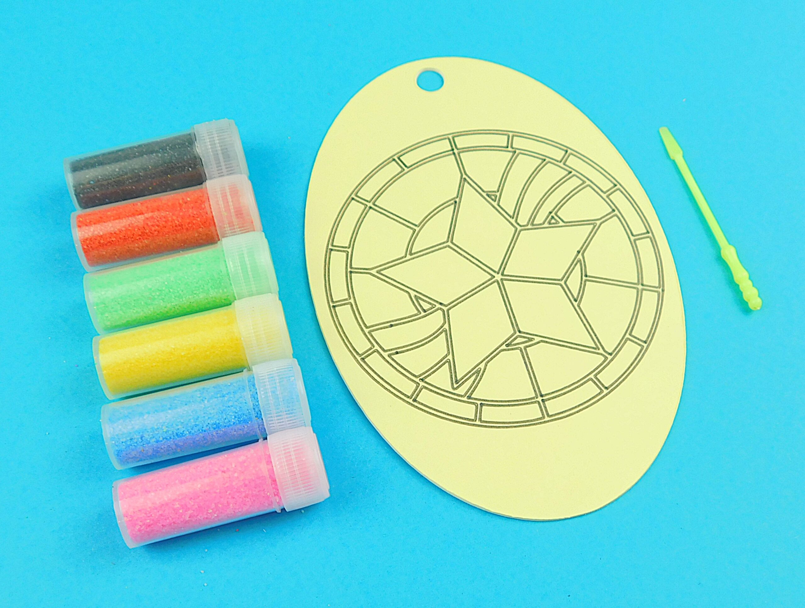 Stained Glass Star. Oval Sand Art Kit. Sand Included - Image 4