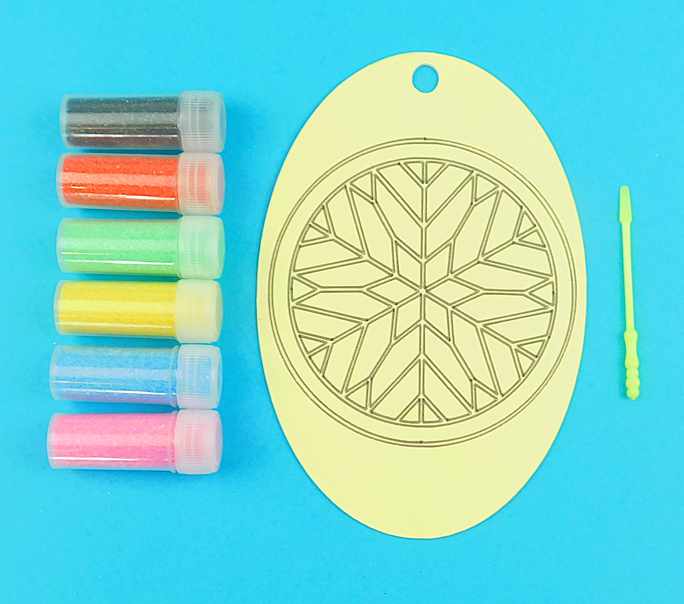 Stained Glass Pattern. Oval Sand Art Kit. Sand Included - Image 2