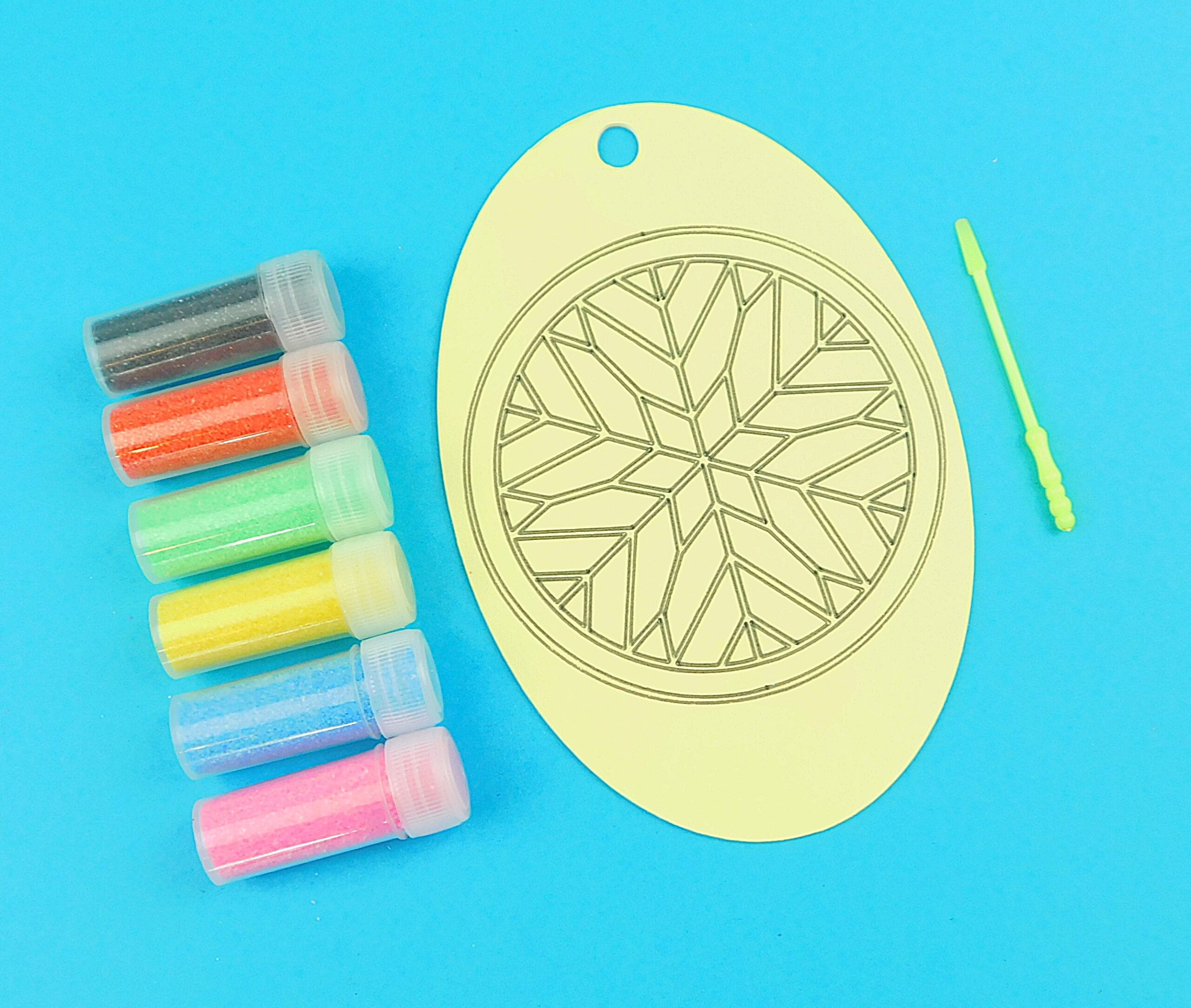 Stained Glass Pattern. Oval Sand Art Kit. Sand Included - Image 3