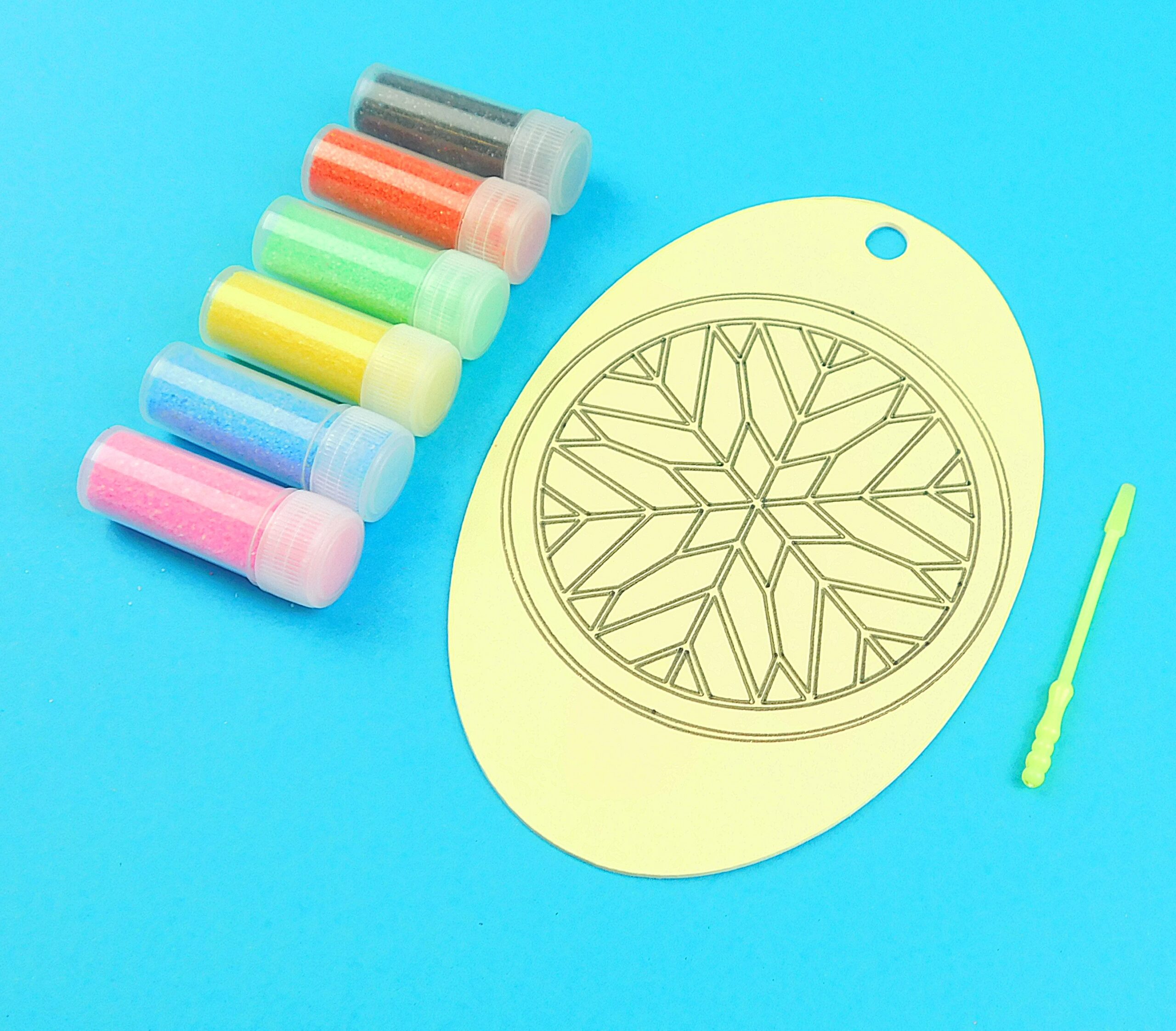 Stained Glass Pattern. Oval Sand Art Kit. Sand Included - Image 5