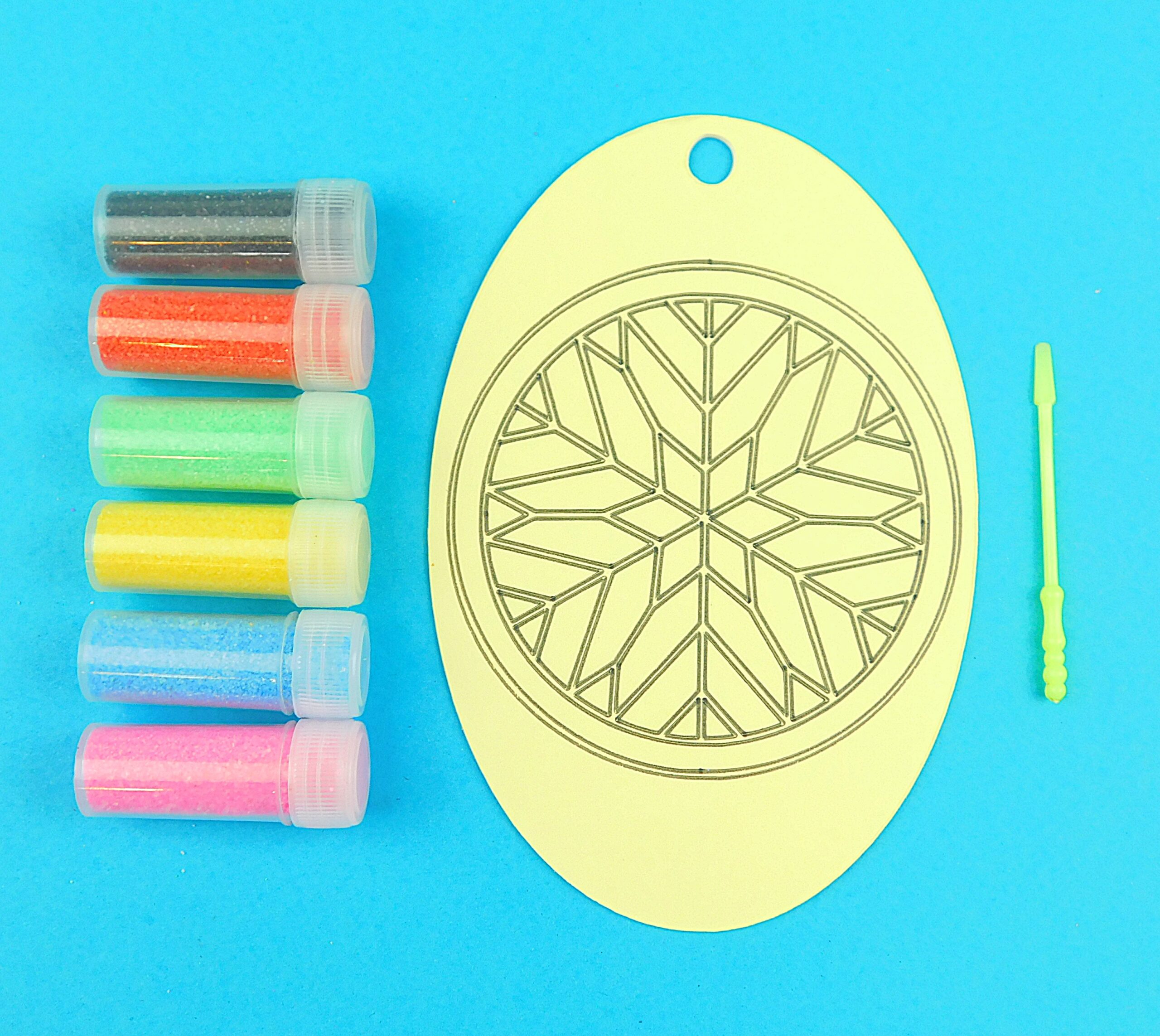 Stained Glass Pattern. Oval Sand Art Kit. Sand Included - Image 6
