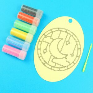 Moon & Clouds. Oval Sand Art Kit. Sand Included