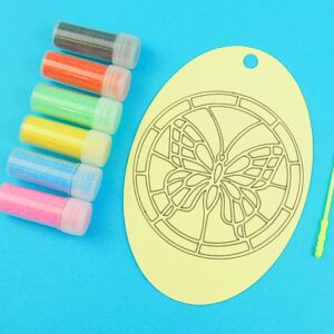 Oval Butterfly Sand Art Kit. Sand included