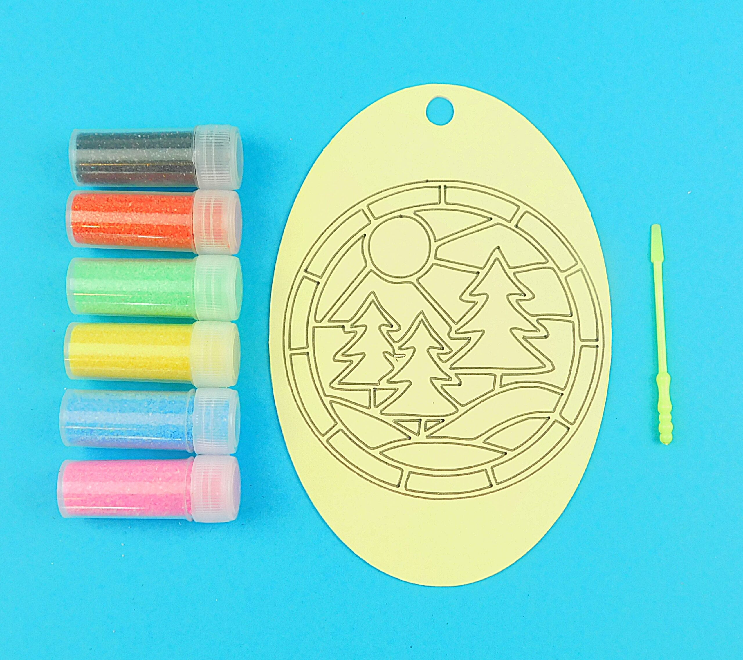 Oval Tree Scene Sand Art Kit. Sand included - Image 2