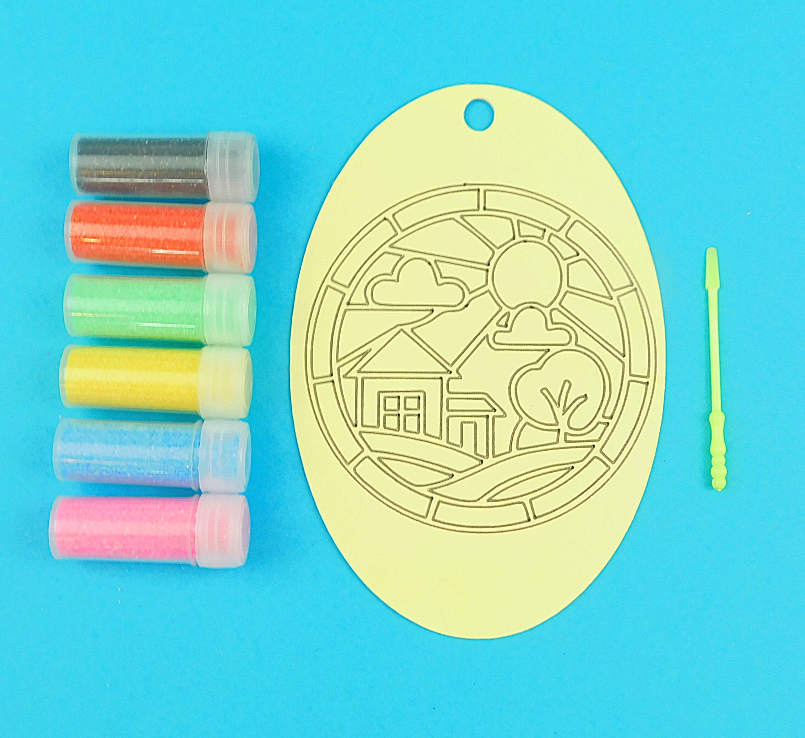Oval Countyside Sand Art Kit. Sand Included