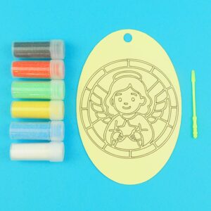 Oval Angel with Star Sand Art Kit.