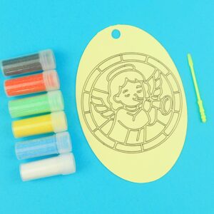 Oval Angel with horn Sand Art Kit. Sand Included