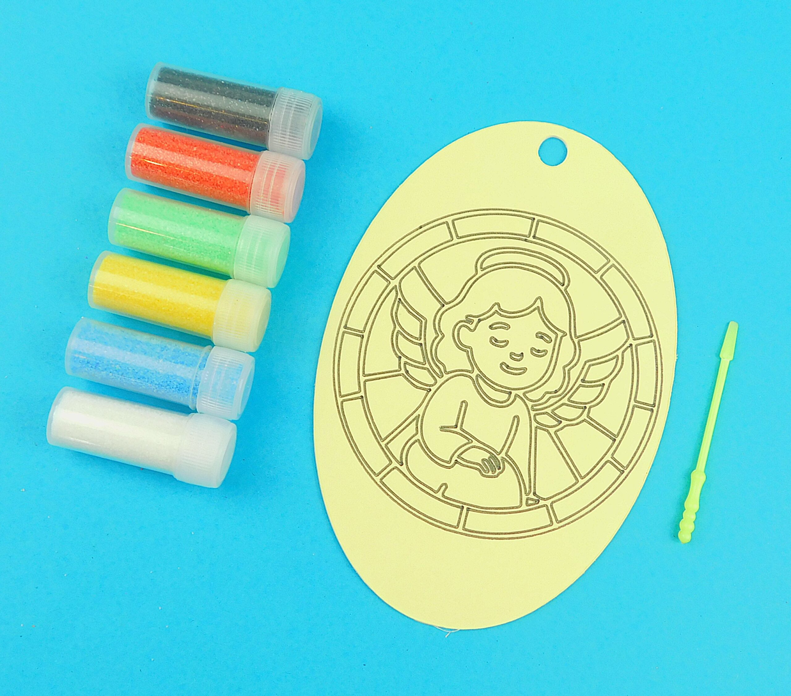 Oval Angel Sand Art Kit. Sand Included - Image 3