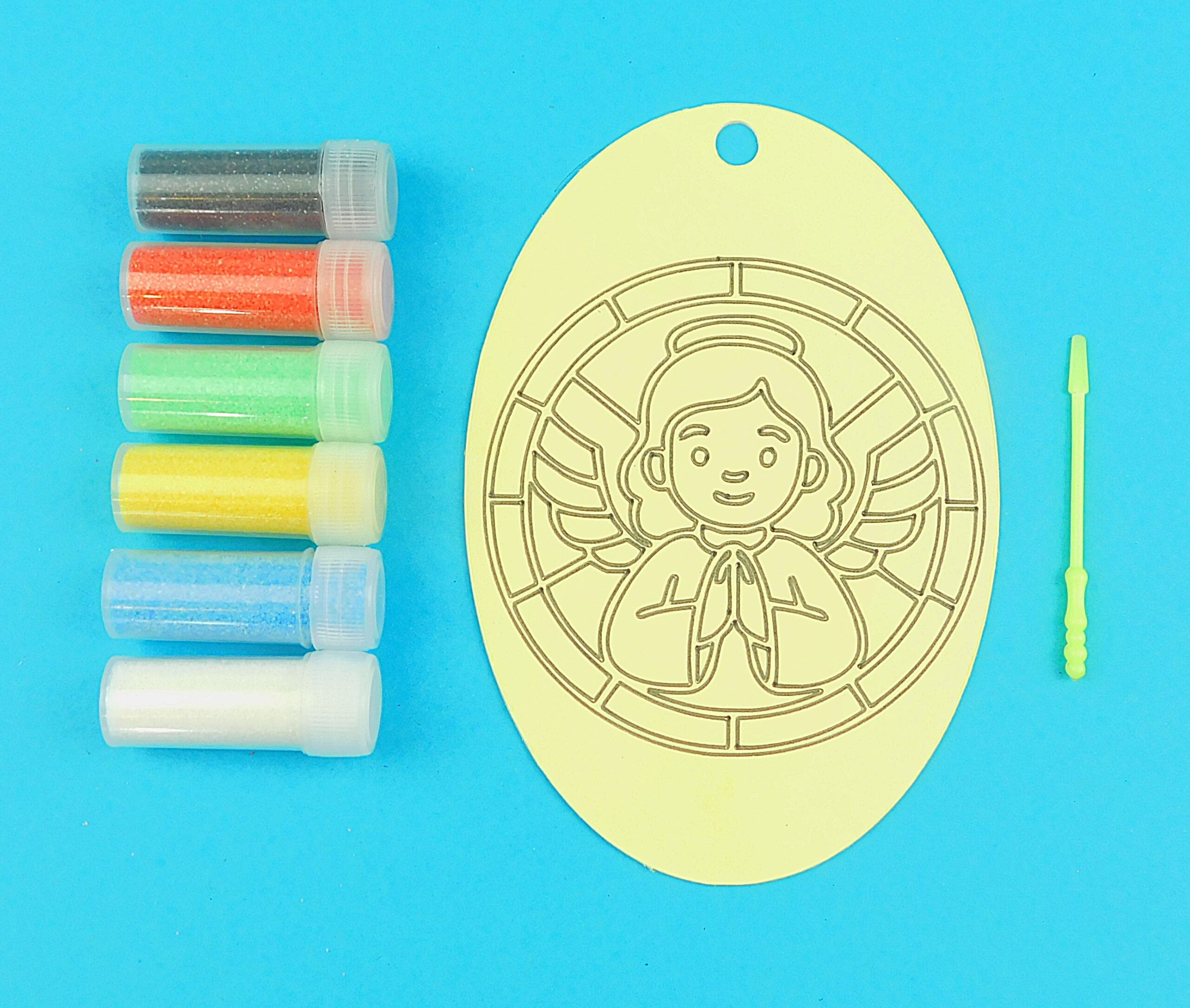Oval Angel praying Sand Art Kit. Sand Included - Image 2