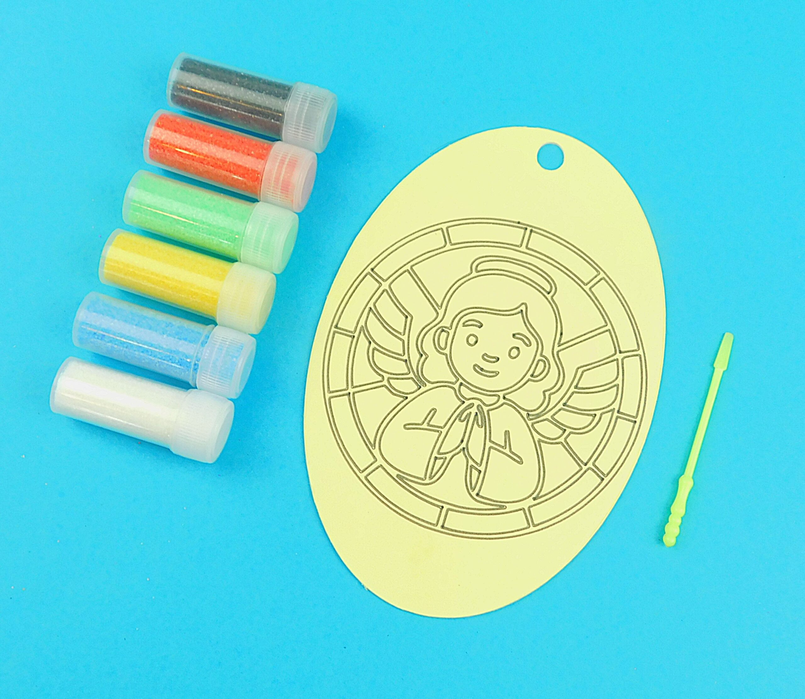 Oval Angel praying Sand Art Kit. Sand Included