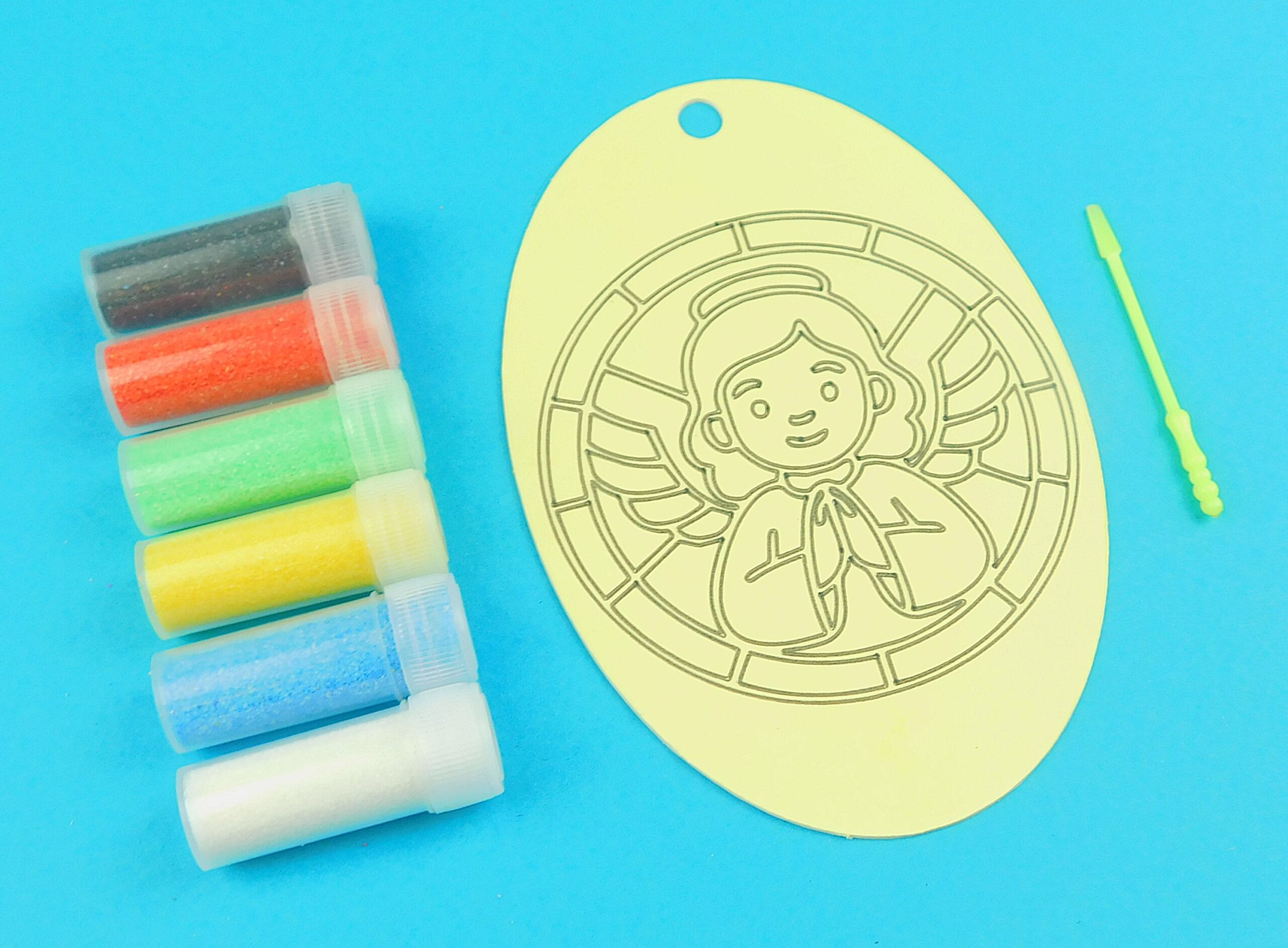 Oval Angel praying Sand Art Kit. Sand Included - Image 4