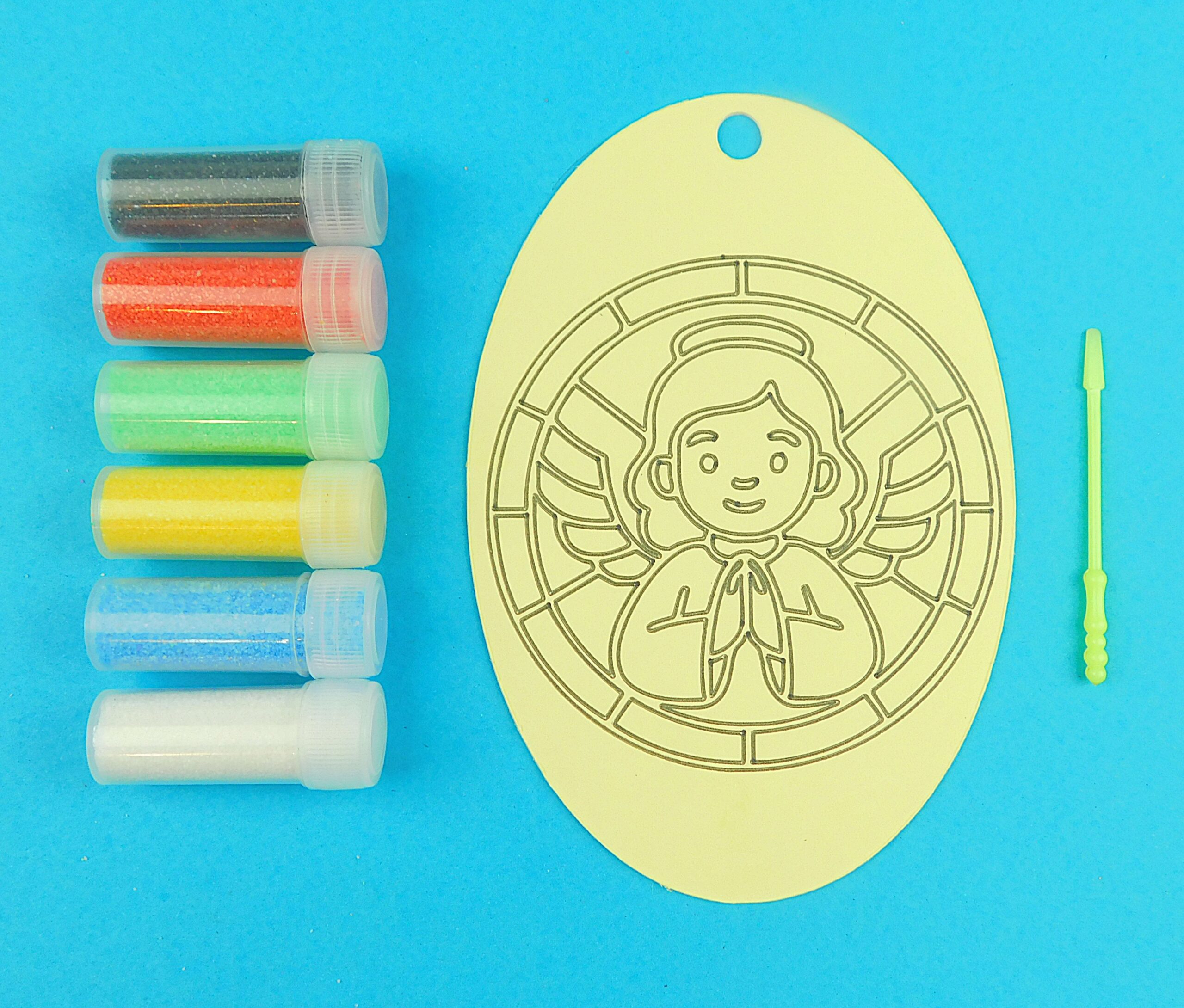 Oval Angel praying Sand Art Kit. Sand Included - Image 6