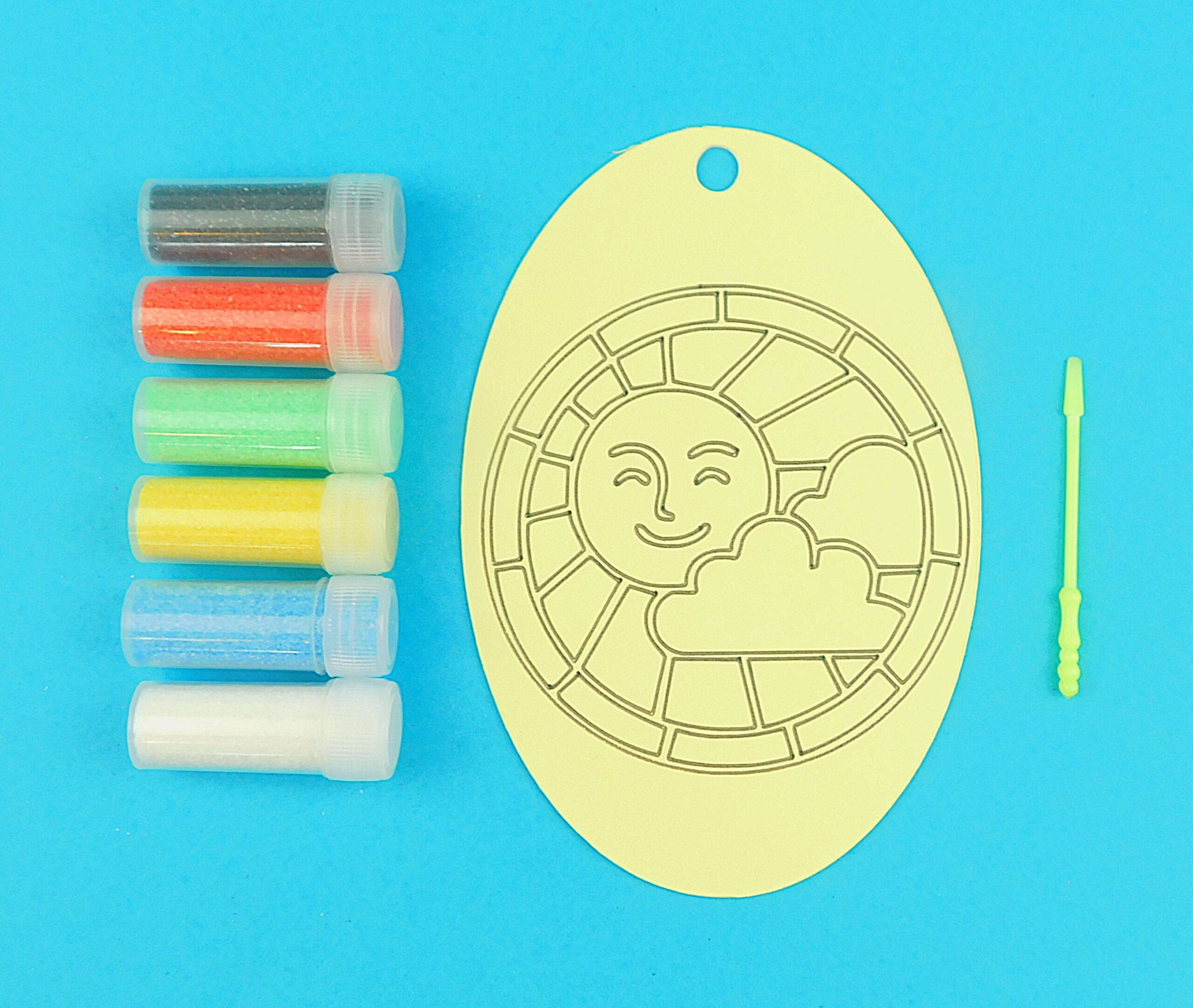 Oval Sun & Clouds Sand Art Kit.
