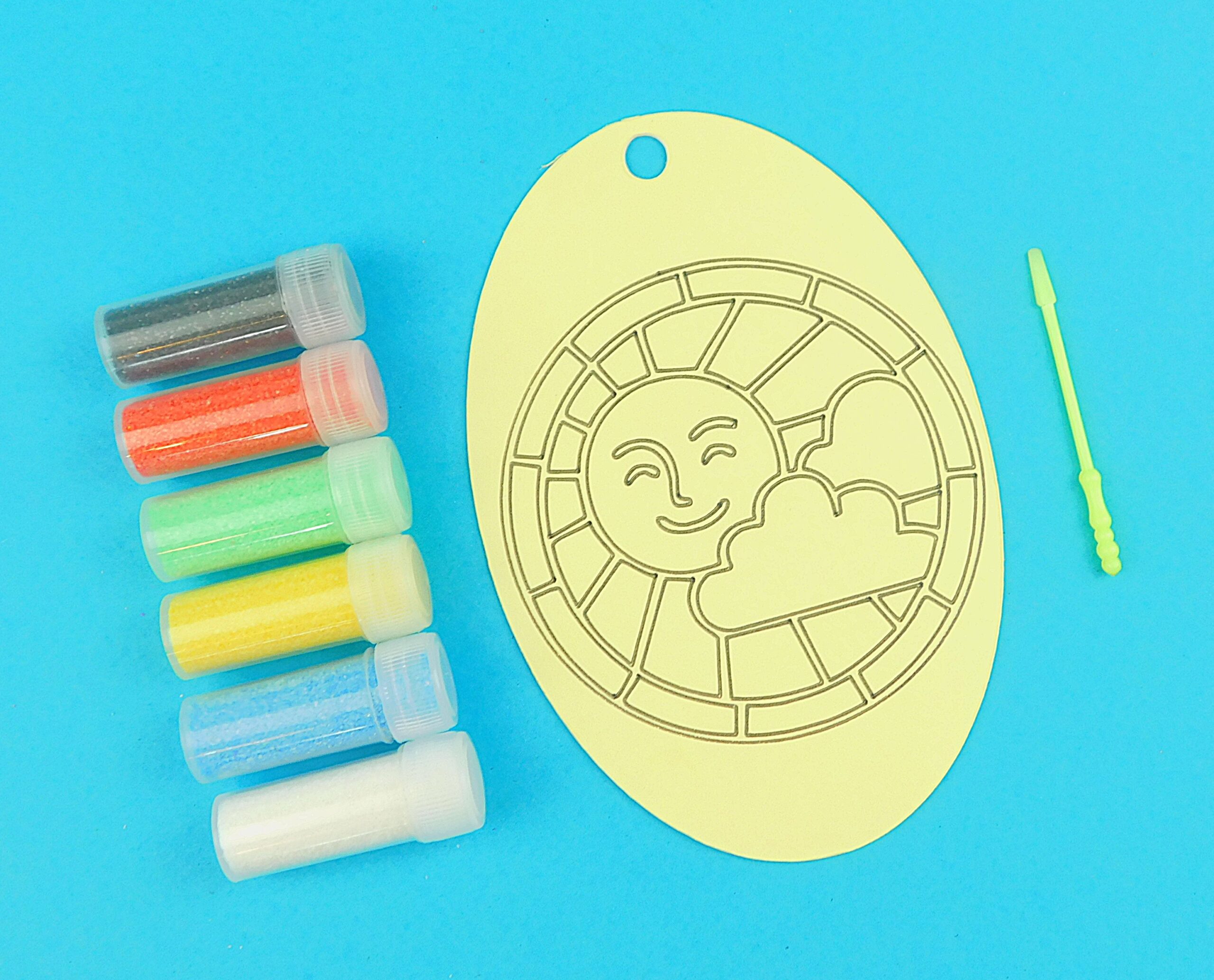 Oval Sun & Clouds Sand Art Kit. - Image 2