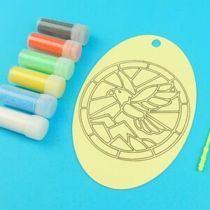 Oval Bird & Mountains Sand Art Kit. Sand Included