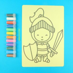 A4 Knight, Sheild and Sword Sand Art Kit