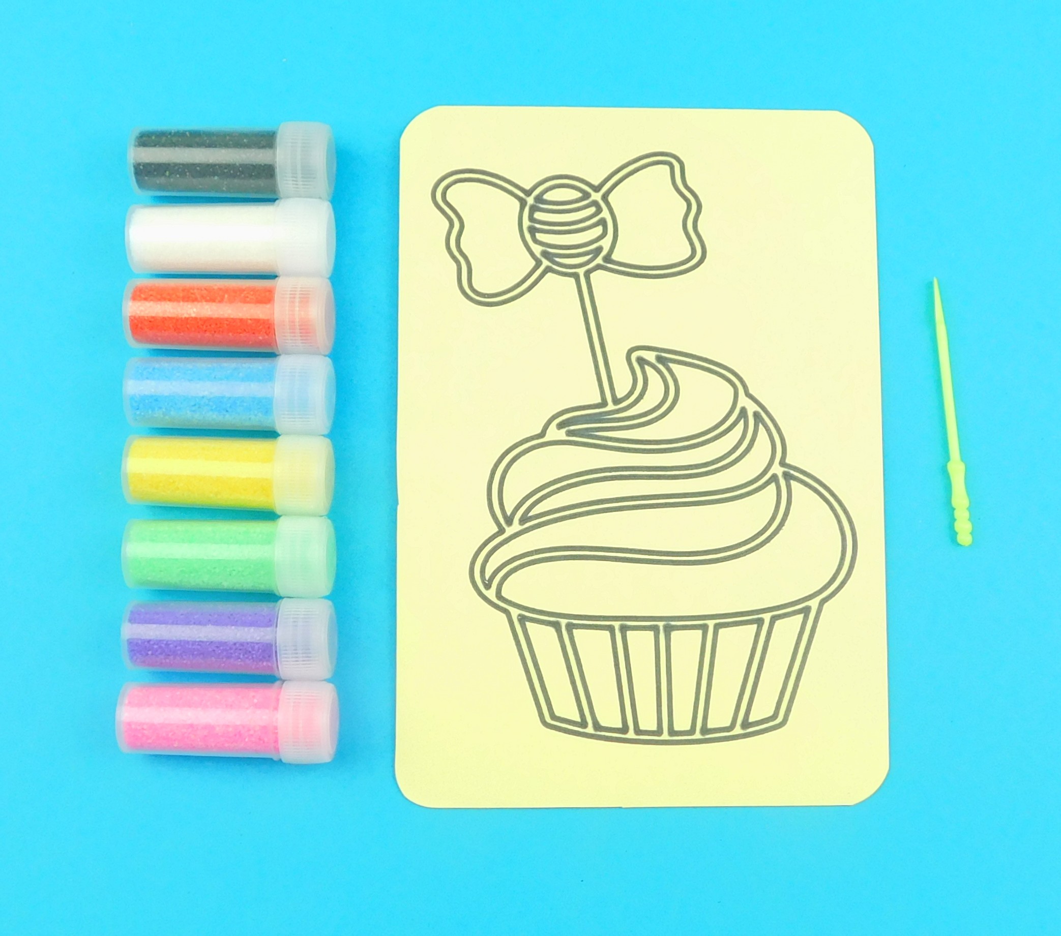 A6 Cupcake with Sweet Sand Art Kit. Sand Included