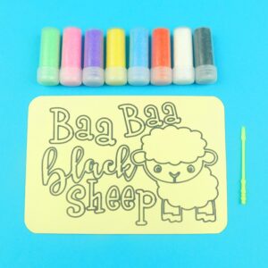 A6 Baa Baa Black Sheep Sand Art Kit. Sand Included