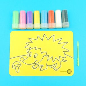 Hedgehog Sand Art Kit. A6 Size. Sand Included