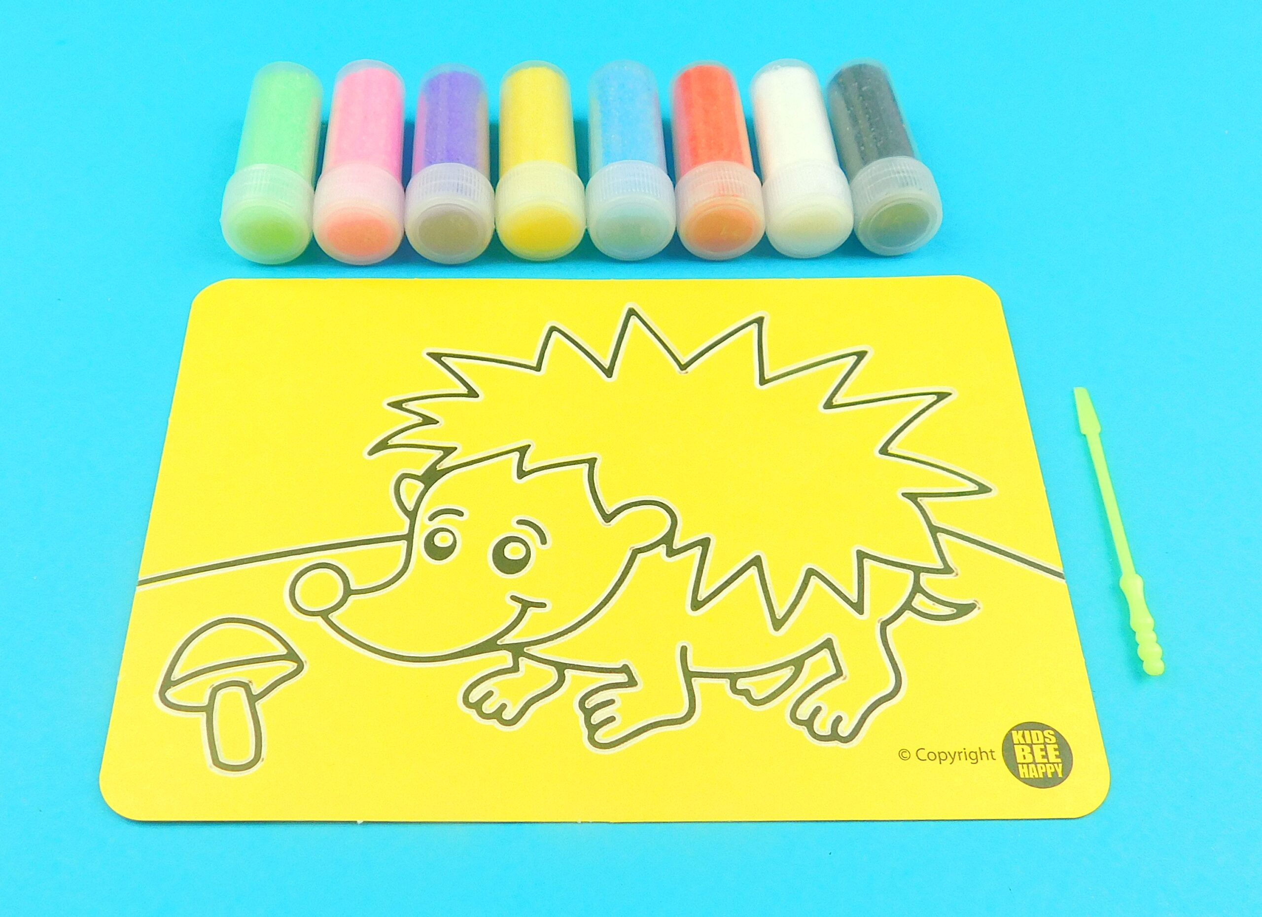 Hedgehog Sand Art Kit. A6 Size. Sand Included - Image 6