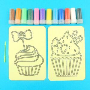 Double A6 Cupcakes Sand Art Kit. Sand Included.