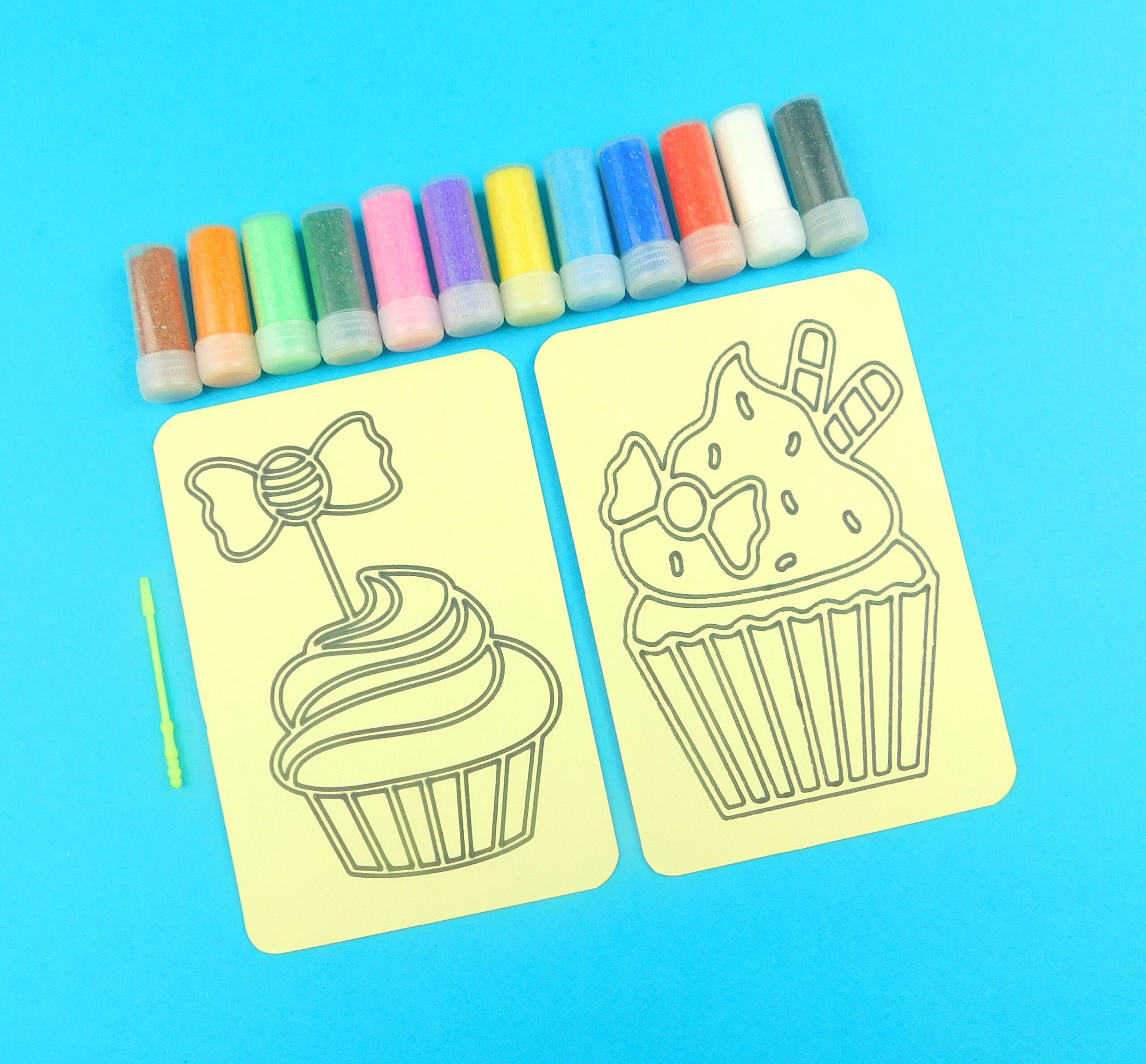 Double A6 Cupcakes Sand Art Kit. Sand Included. - Image 3