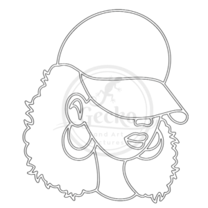 A5 Black woman with baseball cap Sand Art Kit. (Made To Order)