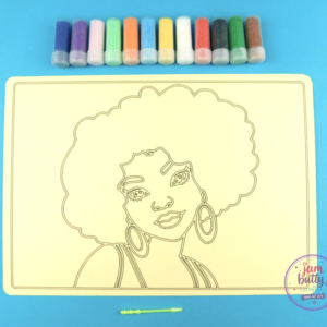 A4 Beautiful Black Woman Sand Art Kit.