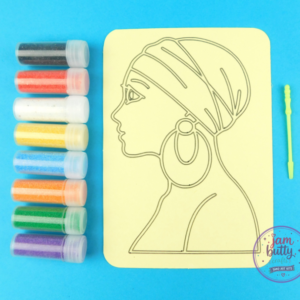 A6 Black Woman Sand Art Kit