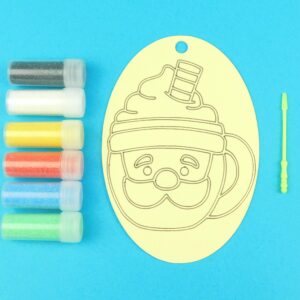 Oval Father Christmas Mug Sand Art Kit.
