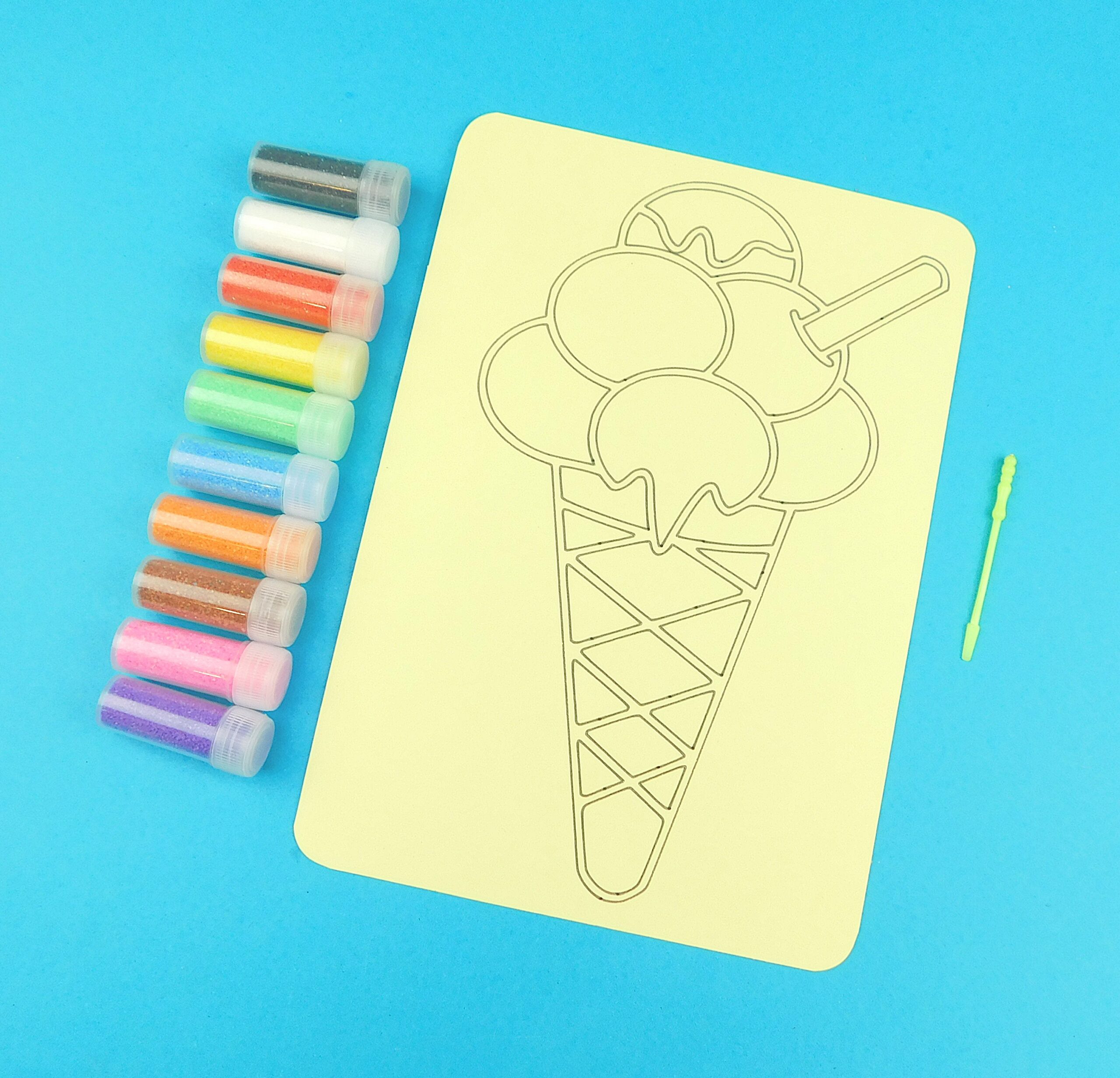 A4 Ice Cream Cone Sand Art Kit - Image 4