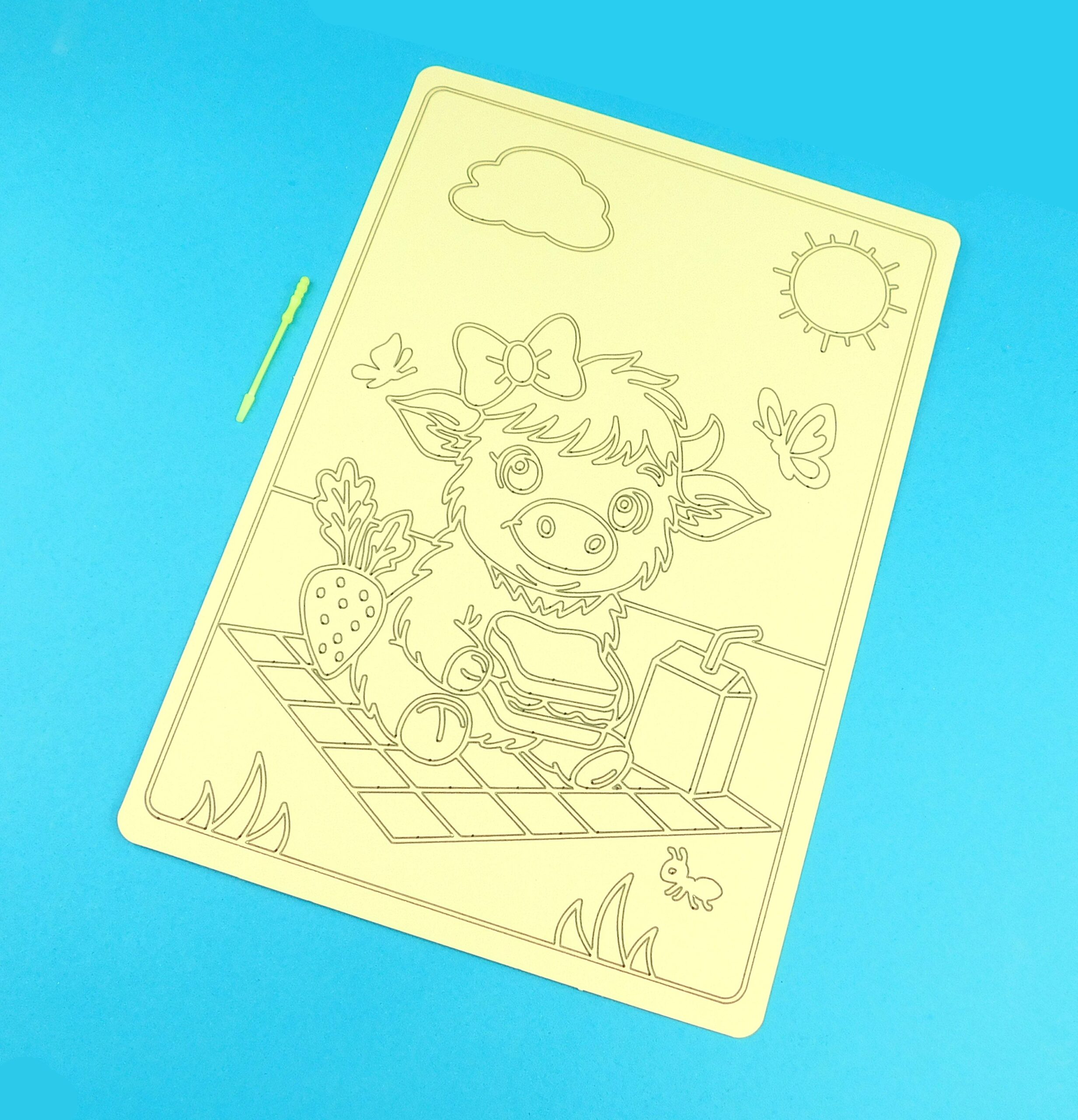 A4 Higland cow having a picnic Sand Art Kit - Image 12