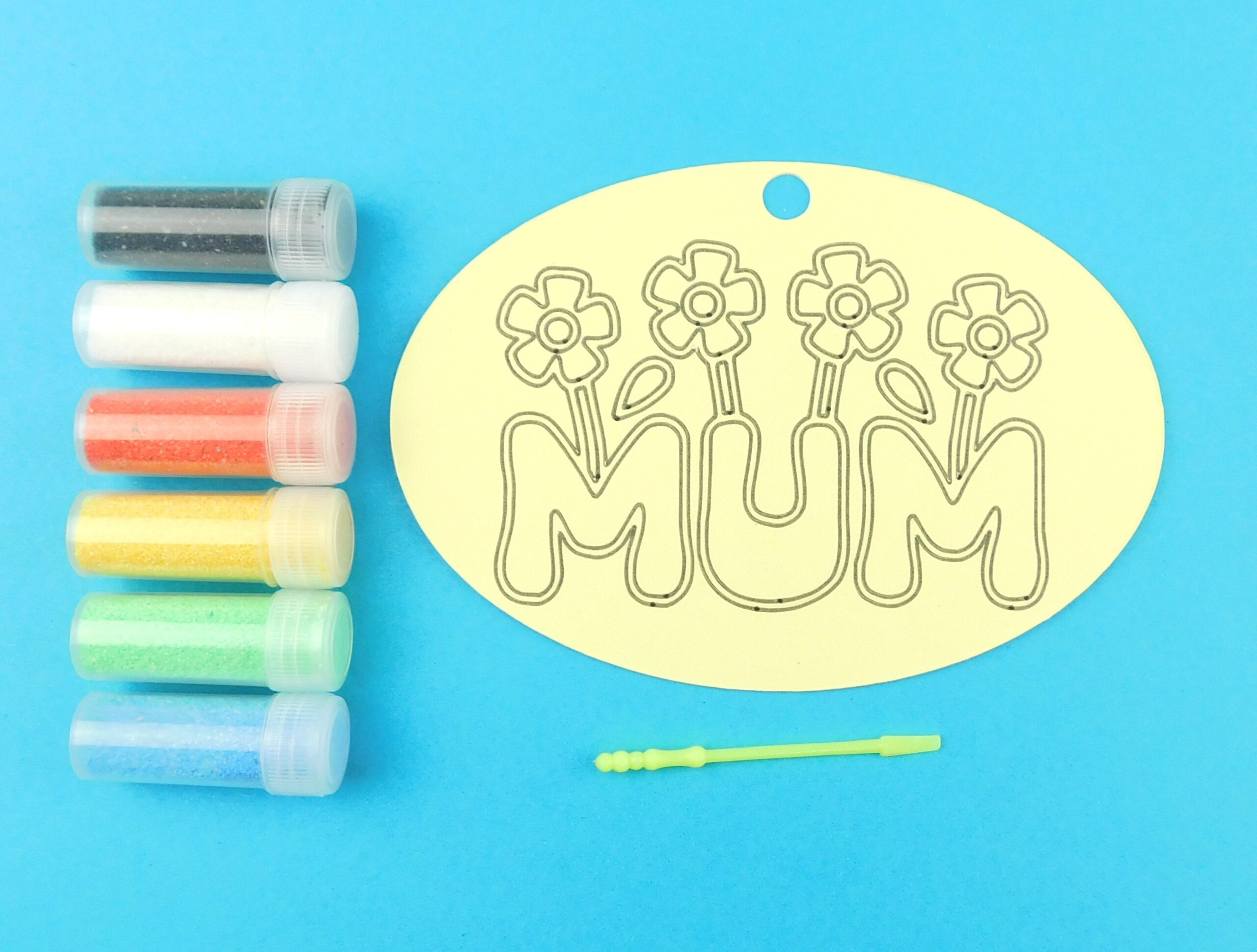 Oval Mum Flowers Sand Art Kit.