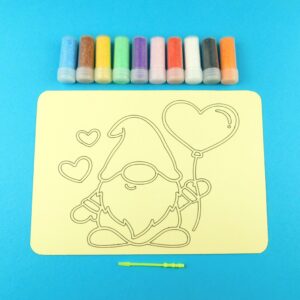A5 Gonk with Heart Balloon Sand Art Kit