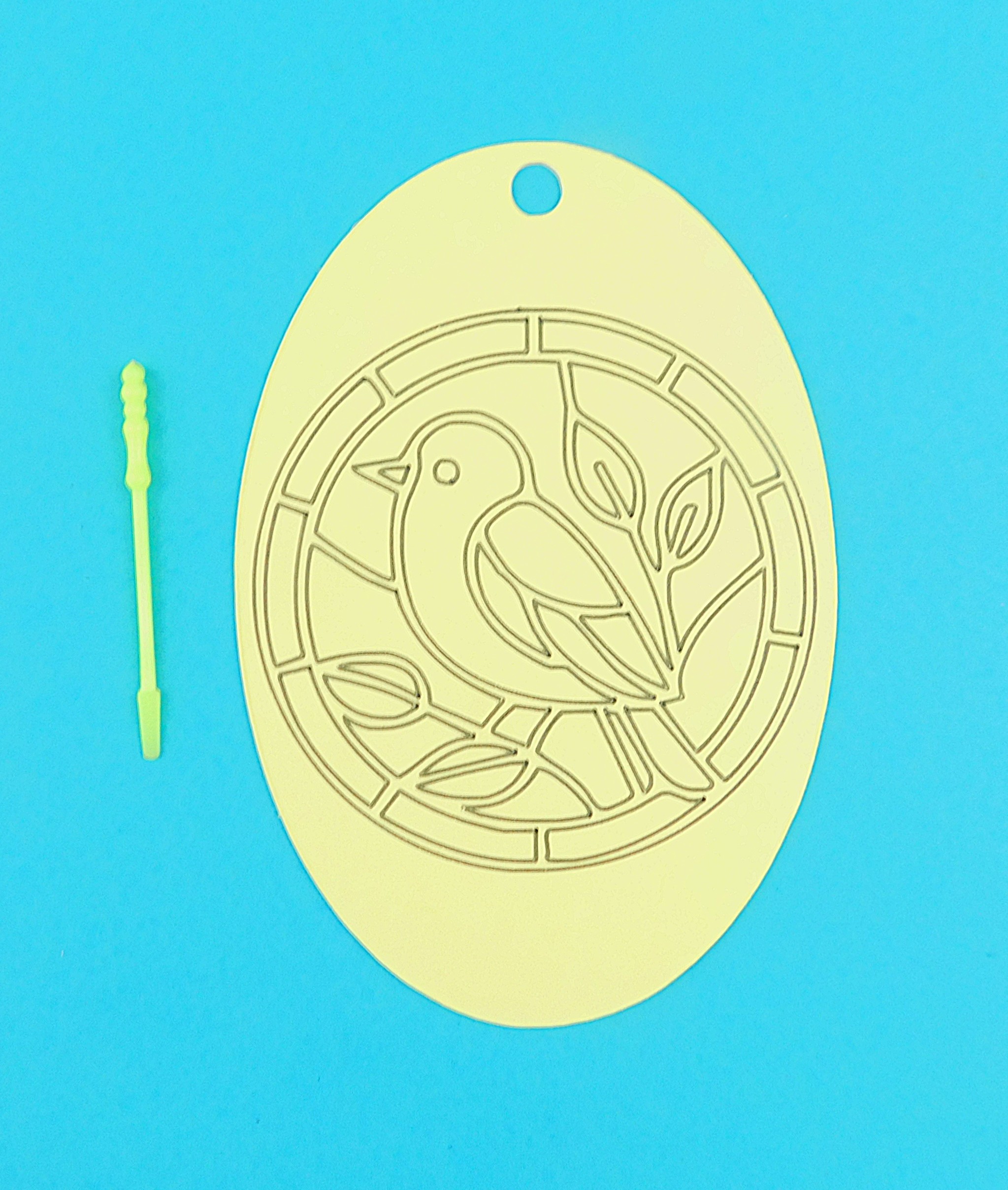 Oval Bird & Leaves Sand Art Kit. - Image 2