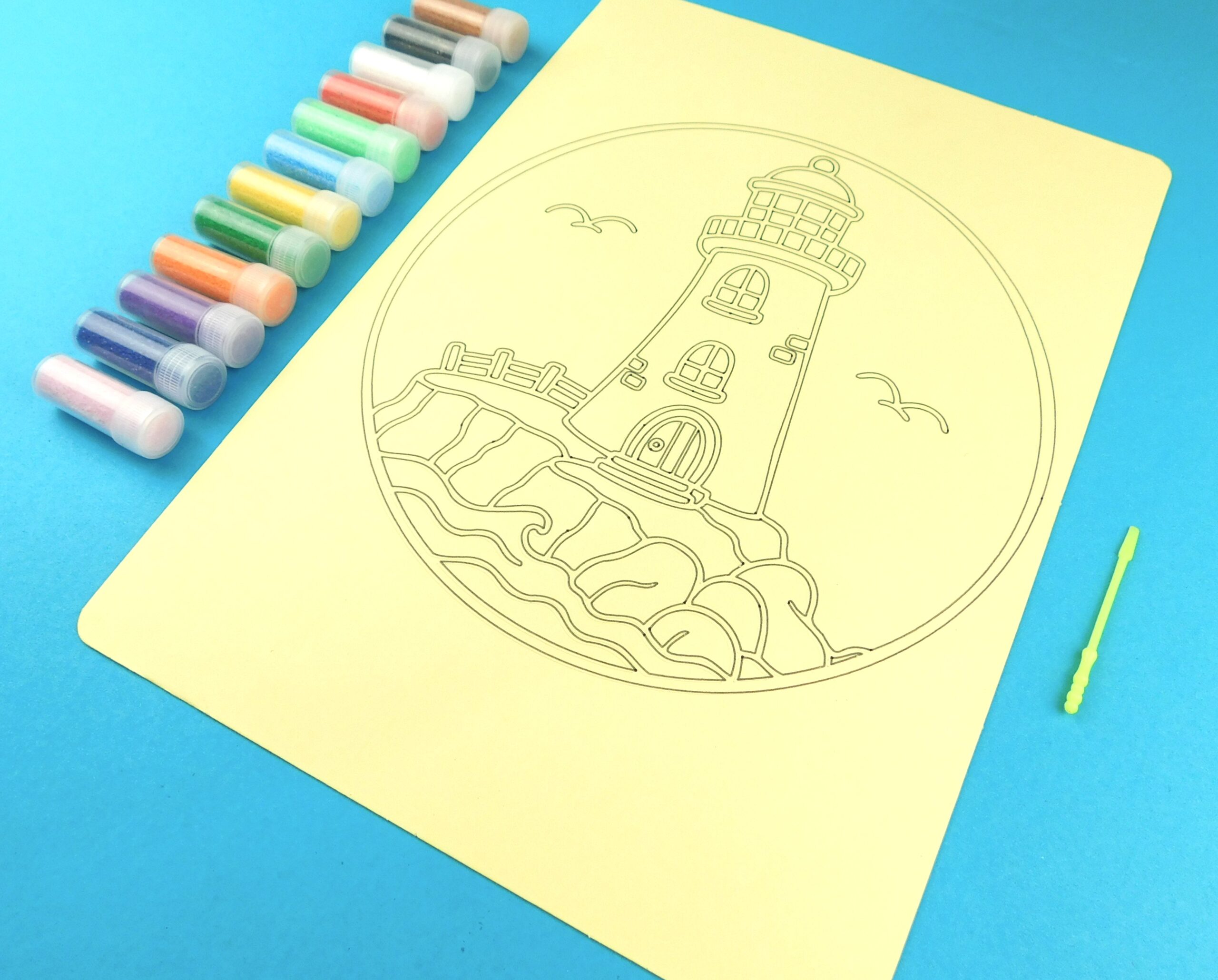 A4 Rocky Lighthouse Sand Art Kit - Image 4