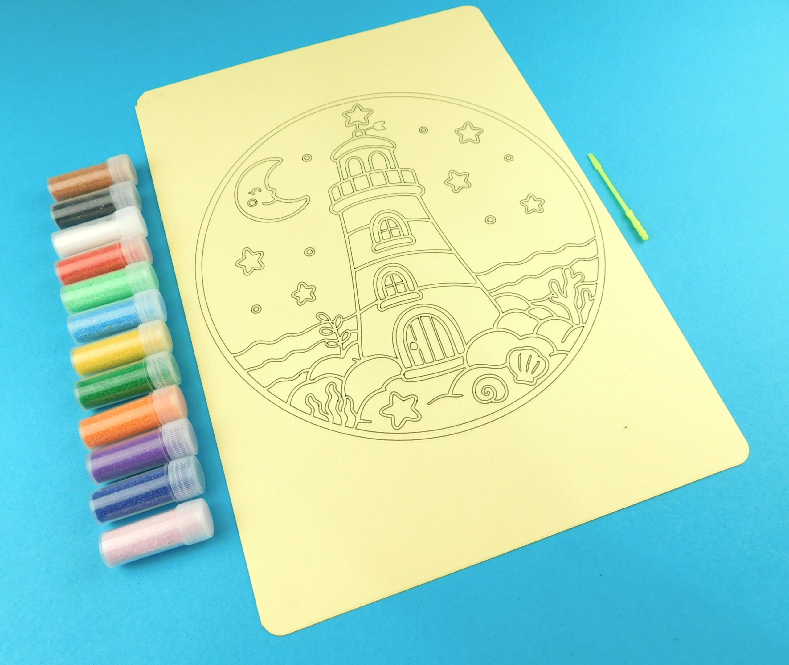 A4 Night-time Lighthouse Sand Art Kit - Image 3