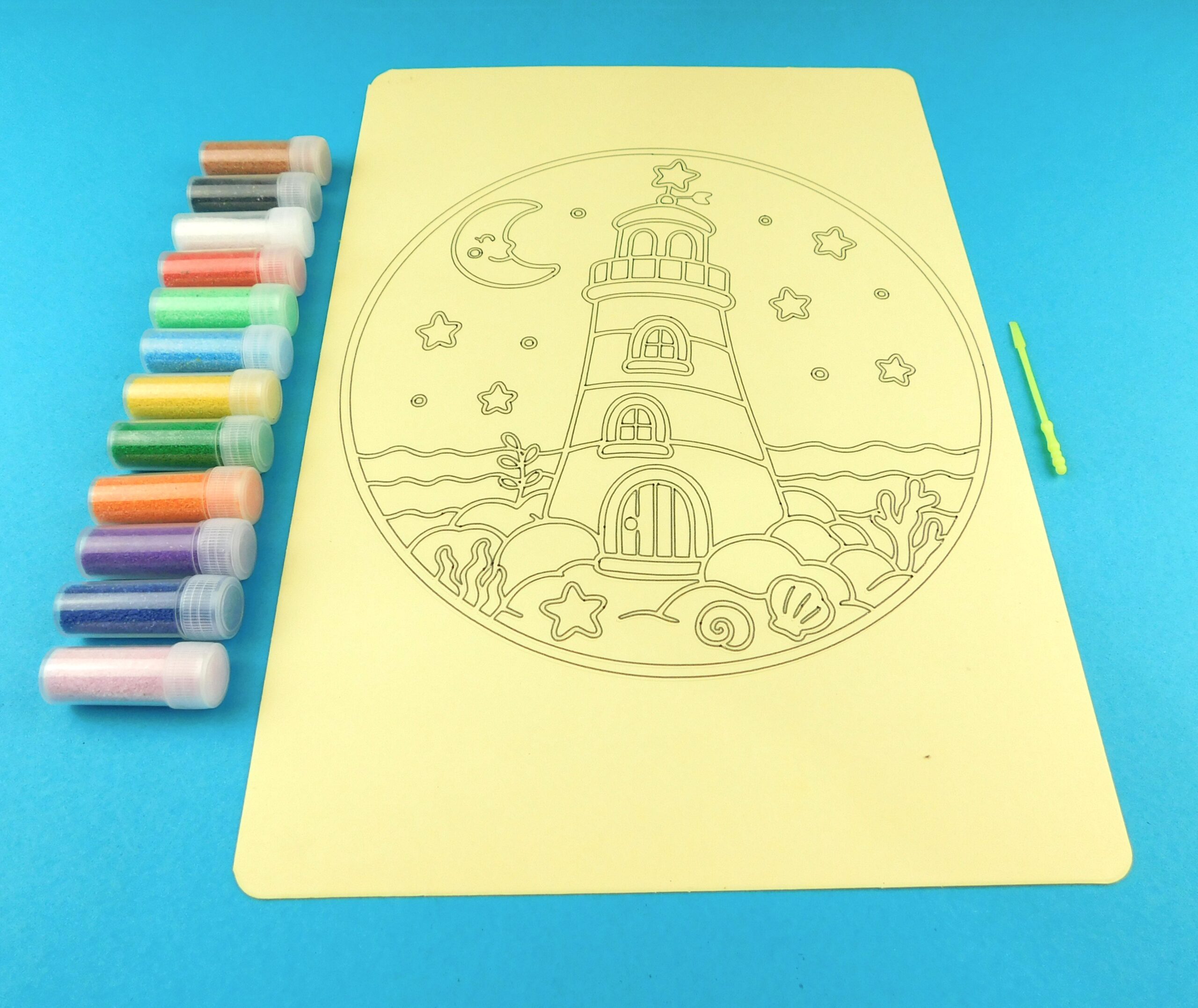 A4 Night-time Lighthouse Sand Art Kit - Image 4