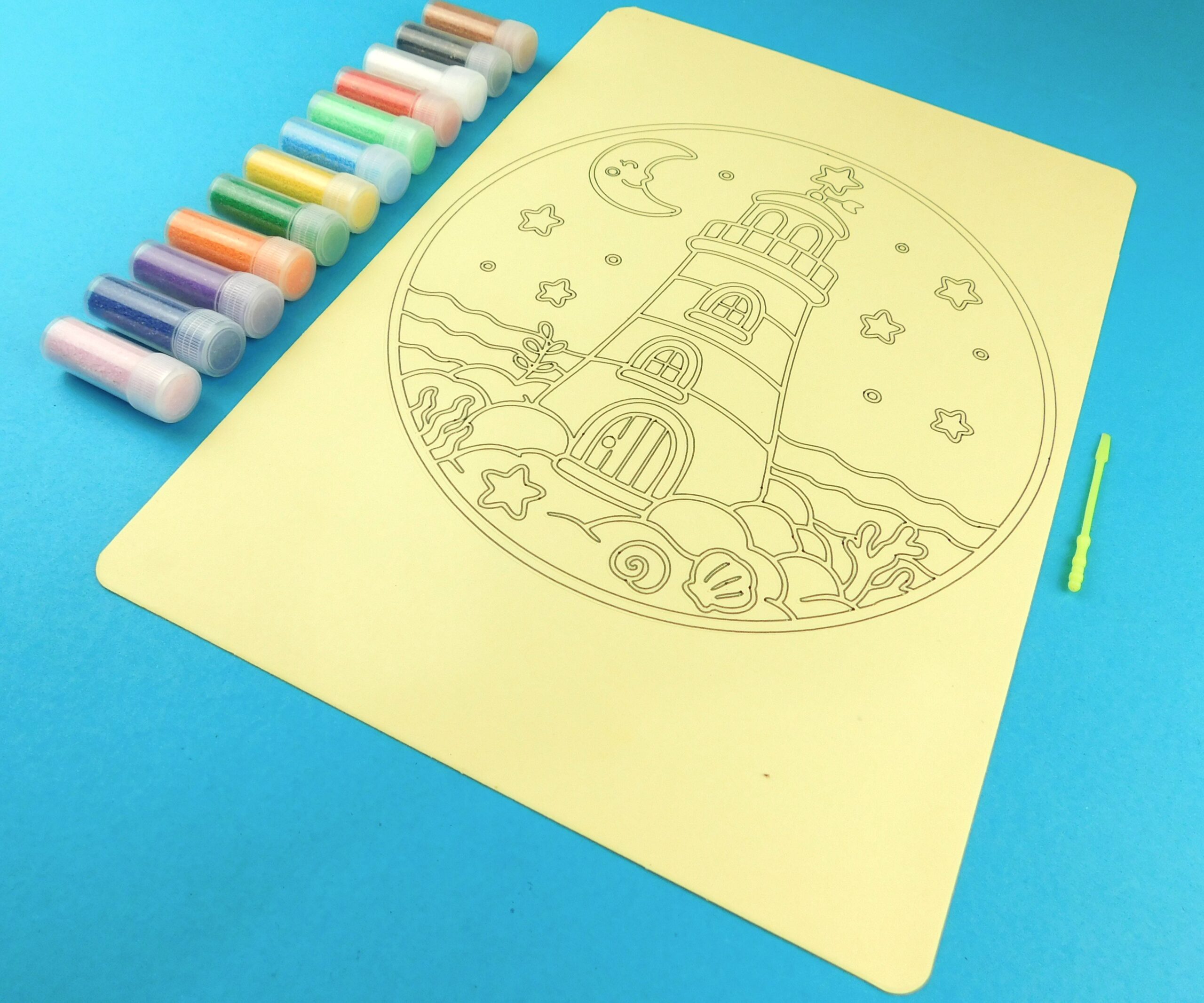 A4 Night-time Lighthouse Sand Art Kit - Image 5