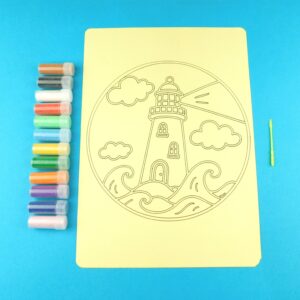 A4 Lighthouse and Waves Sand Art Kit