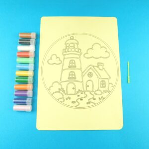 A4 Lighthouse and House Sand Art Kit